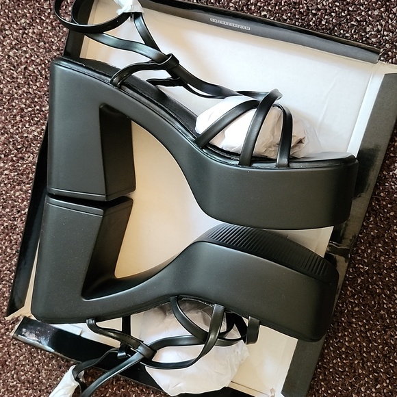 Therapy Black Strappy Heels - Picture 2 of 8